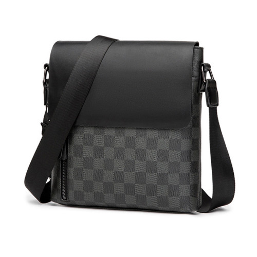 Men Messenger Shoulder Bag Leather Black Cloth Crossbody Sling Handbags Business Houlder Bag