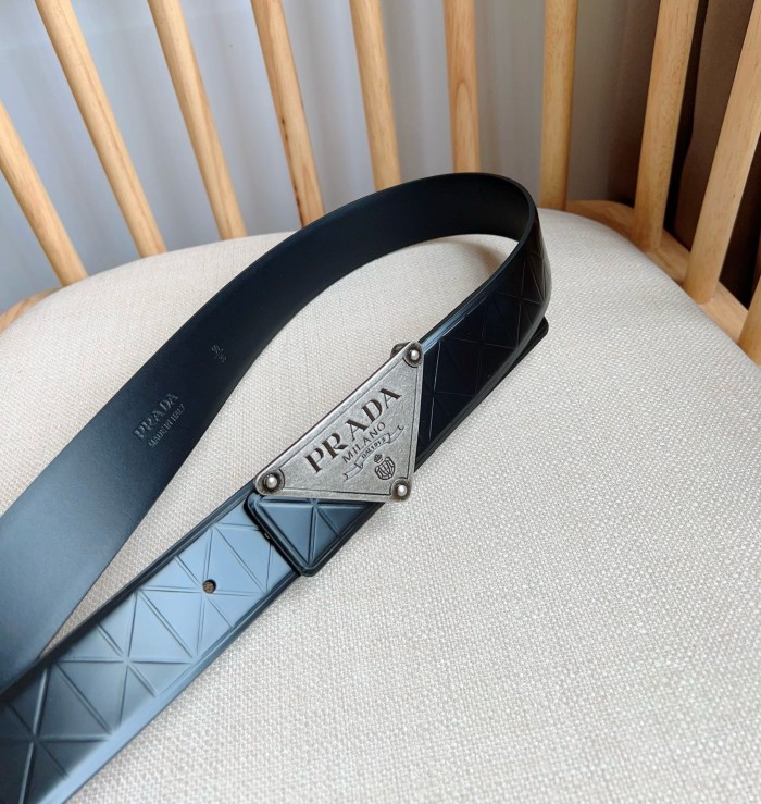(Kicks Liu) P*rada Belt  Top Quality  3.5cm