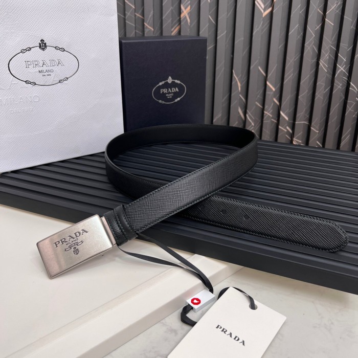 (Kicks Liu) P*rada Belt  Top Quality  3.4cm
