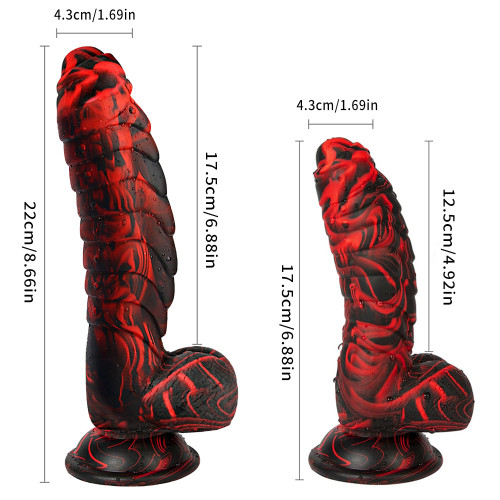 Realistic Thick Dildo 7.16 Inch Adult Toys, Unique Ribbed Monster Big Dildos with Strong Suction Cup for Hands-Free Play, Safe Liquid Silicone Dildo Stimulation Anal Sex Toy for Women, Men and Couples