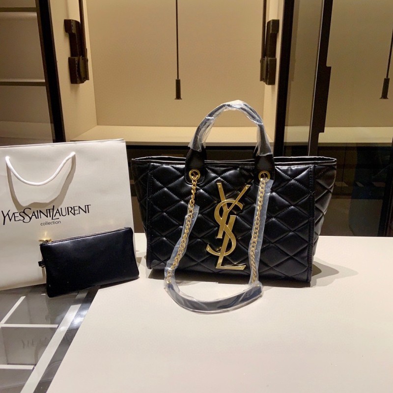 YSL Black Lady Diamond line Other Genuine Leather Women's Handbags Shoulder Bags Wallet Card Holder Combination Packages