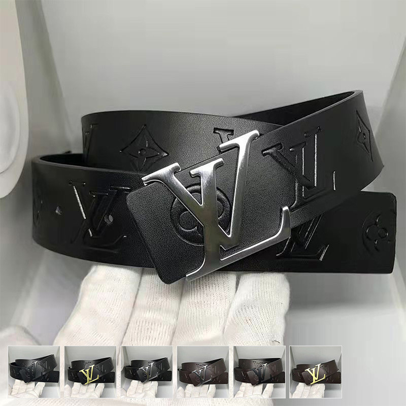 Women Men Belt 3.8cm Cowhide Leather Buckle Belt Unisex