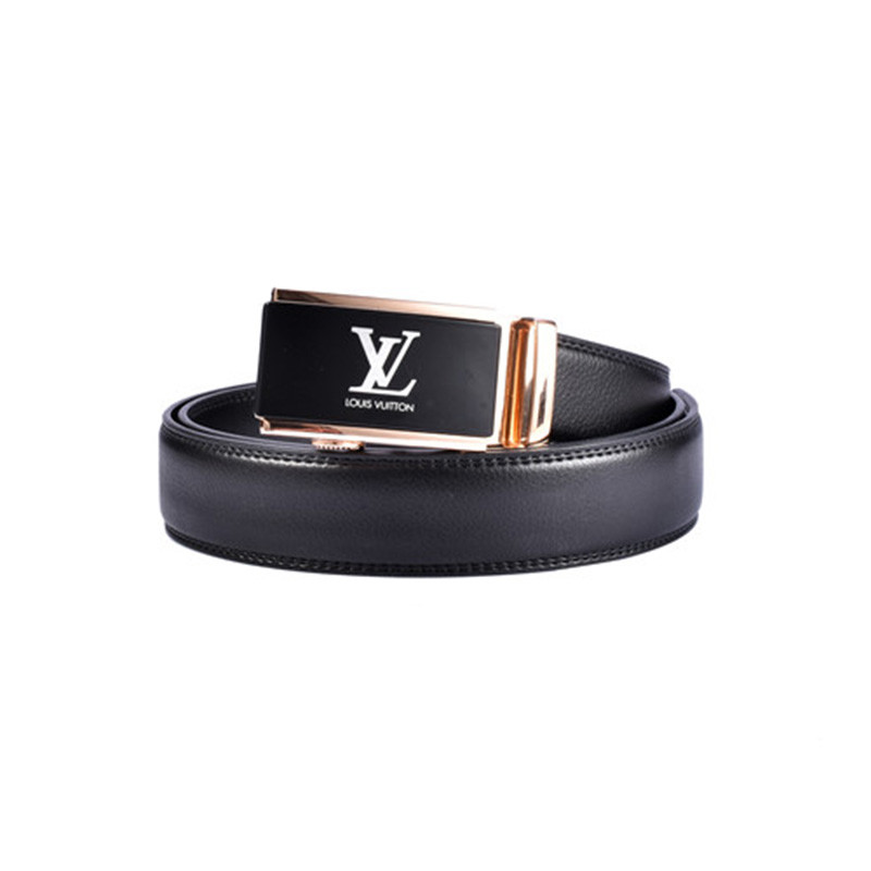 Women Men Belt 3.3 cm Adjustable Cowhide Leather Buckle Belt Unisex