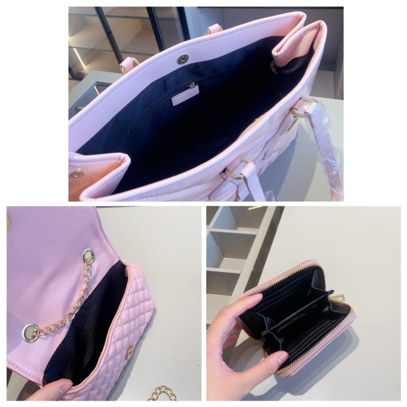 YSL Black，Pink Fashion Thread Zipper & Hasp Embroidery PU Women's Handbags Wallet Shoulder Bags Combination Packages