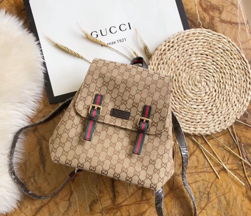 GUCCI Beige Fashion Letter Zipper & Hasp Letter Genuine Leather Women's Handbags Backpacks Wallet Combination Bags
