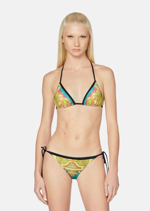 VERSACE Colorful Digital Print One Piece DOT Backless Spandex/Polyester Printed Sunmmer Female Adult Holiday