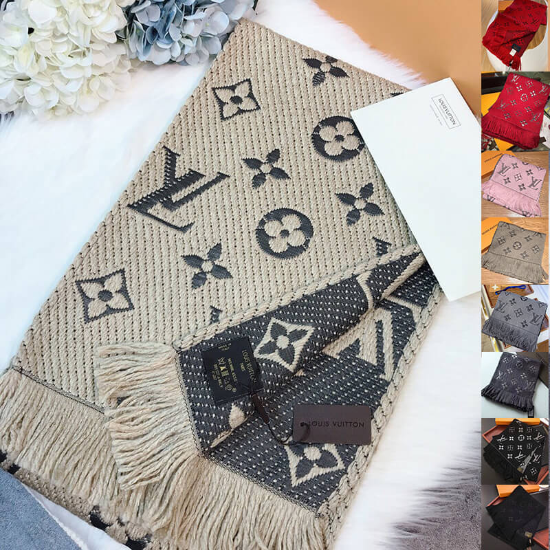 Women Men Logo Scarf Wool Cashmere Scarves Shawl Blanket Wrap Knit