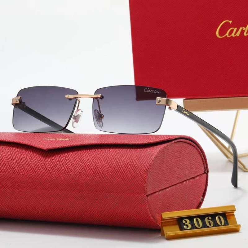 Cartier Champagne PC Multi AC Women's Outdoor Rectangle Sunglasses