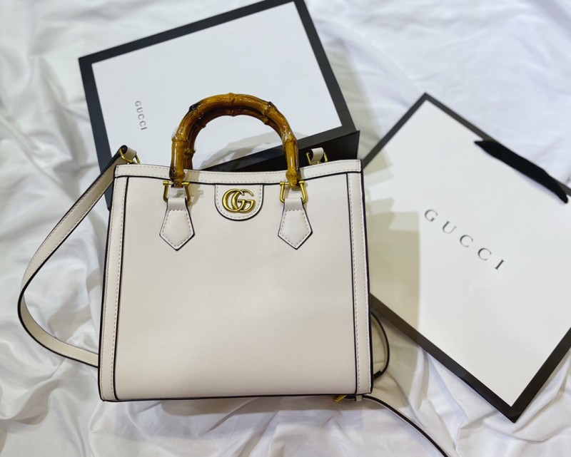 GUCCI White Fashion Letter Zipper & Hasp Letter Genuine Leather Women's Handbags Tote Bags Wallet Combination Bags
