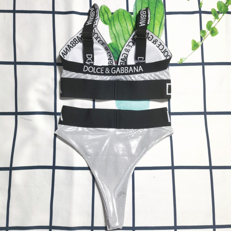 D&G White Digital Print One Piece DOT Backless Spandex/Polyester Printed Sunmmer Female Adult Holiday