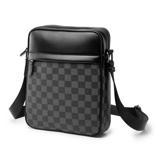 Men Messenger Shoulder Bag Leather Black Cloth Crossbody Sling Handbags Business Houlder Bag