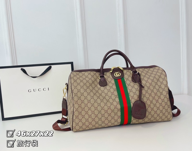 GUCCI Brown Fashion Letter Zipper & Hasp Letter Genuine Leather Women's Handbags Luggage Bags Wallet Combination Bags