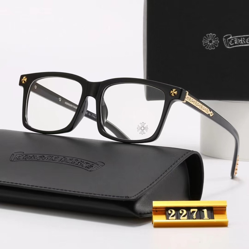 Chrome Hearts S Black PC Clear AC Women's Outdoor Square Sunglasses