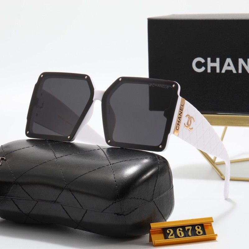 CHANEL S Black PC Multi AC Women's Outdoor Square Sunglasses