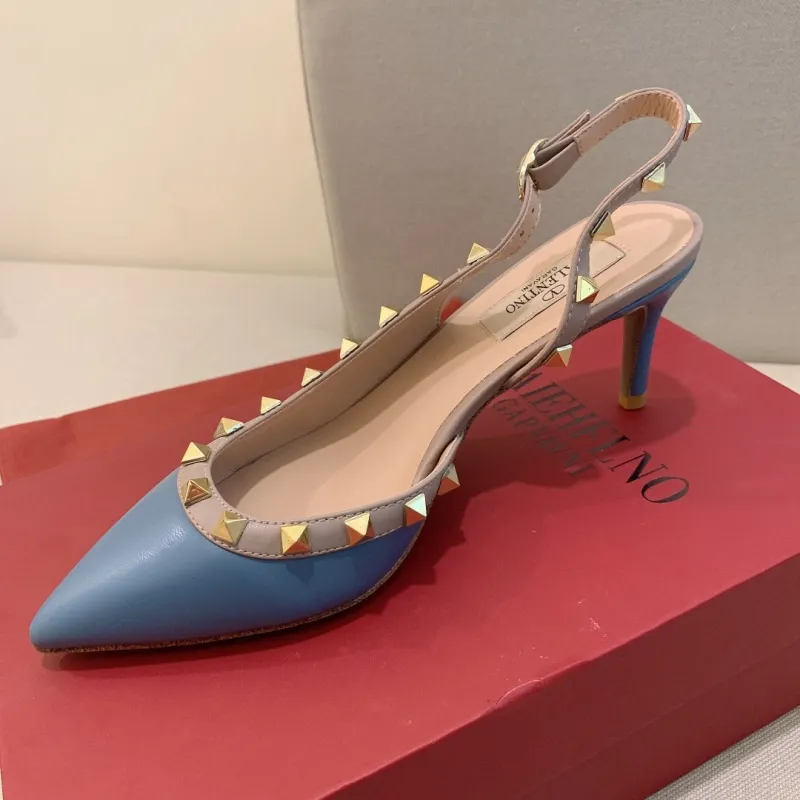 Women Leather High Heel Slingback Sandals Pump Slip On Elegant Mary Jane