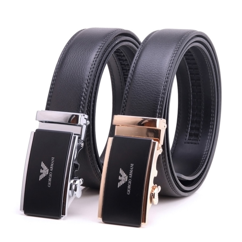 Women Men Belt 3.3 cm Adjustable Cowhide Leather Buckle Belt Unisex