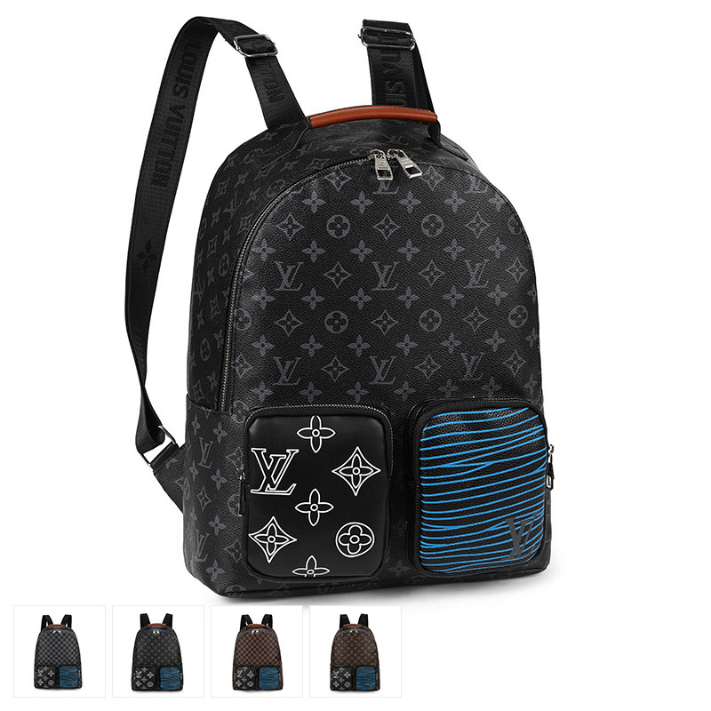 Men Women Backpack Leather Multipocket Outdoor Sports School Bag Travel Laptop Bag