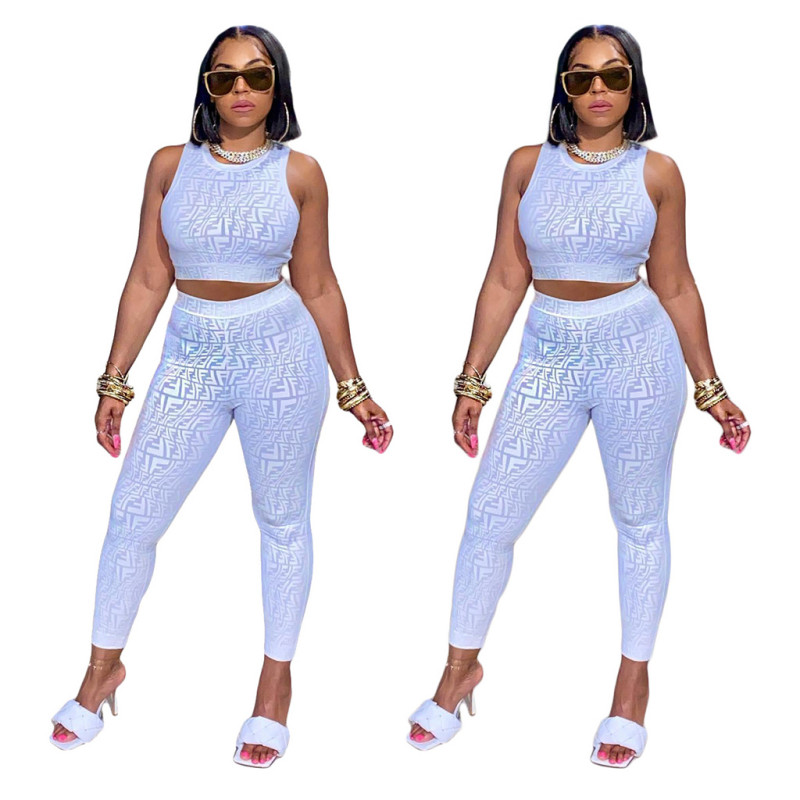 FENDI Fashion Angry girl color comfortable slimming yoga exercise A two-piece set
