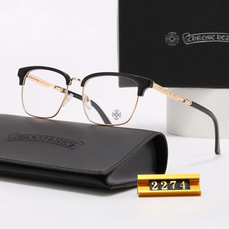 Chrome Hearts Champagne PC Clear AC Women's Outdoor Square Sunglasses