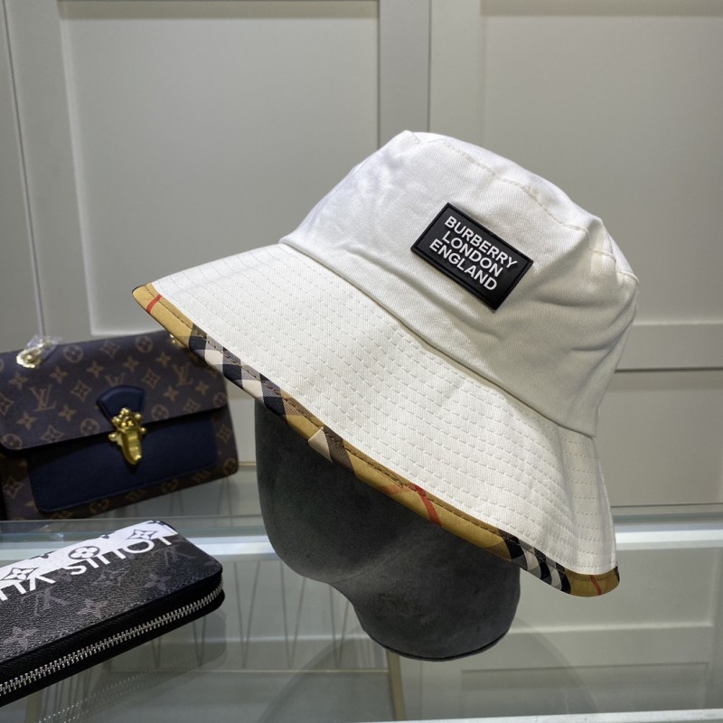 BURBERRY White Outdoor Vintage Cotton Women's Adult Plain Fishing cap