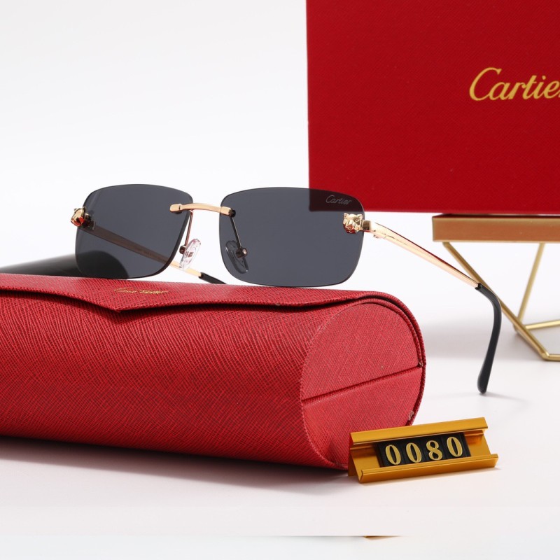 Cartier Champagne PC Multi AC Women's Outdoor Rectangle Sunglasses