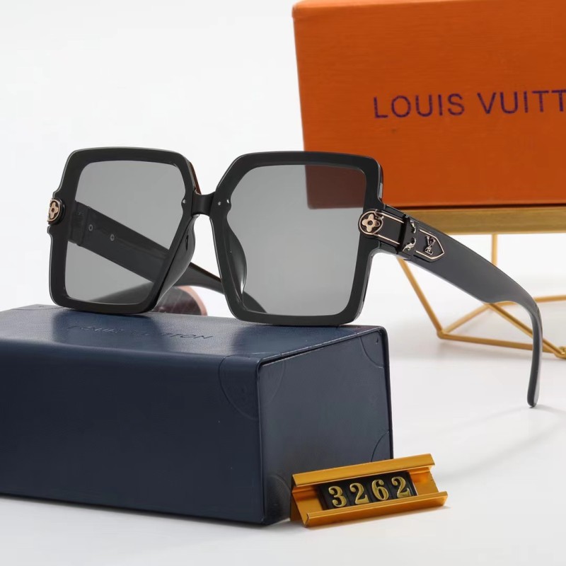 LOUIS VUITTON LV Black PC Multi AC Women's Outdoor Square Sunglasses
