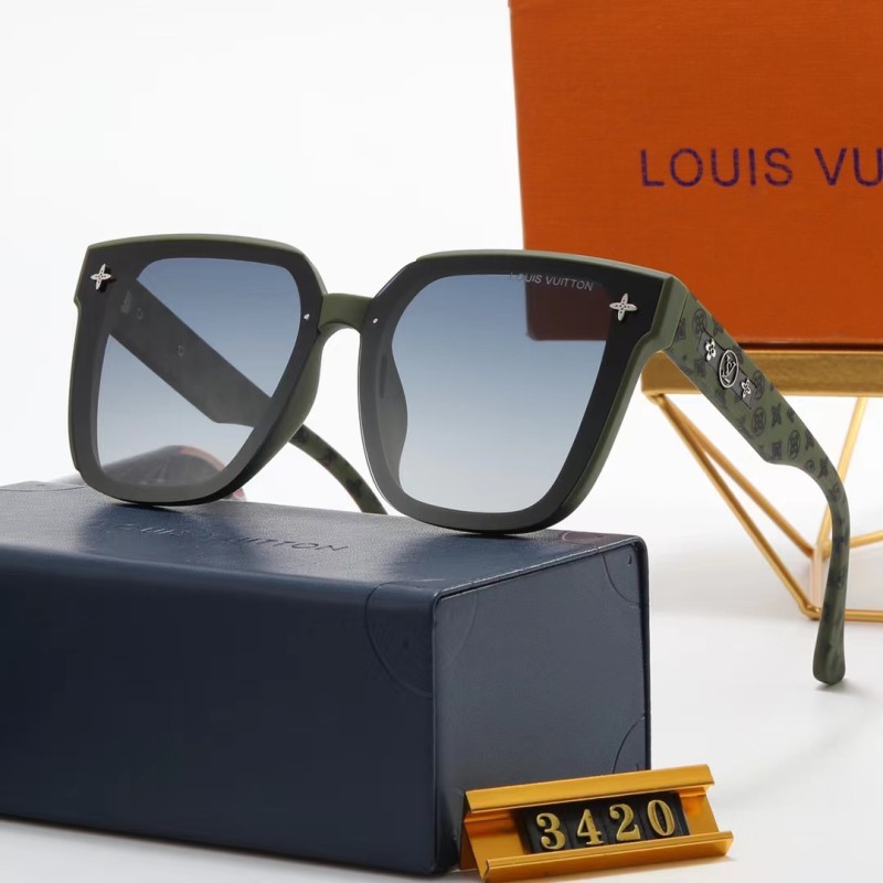 LOUIS VUITTON LV Black PC Multi AC Women's Outdoor Square Sunglasses