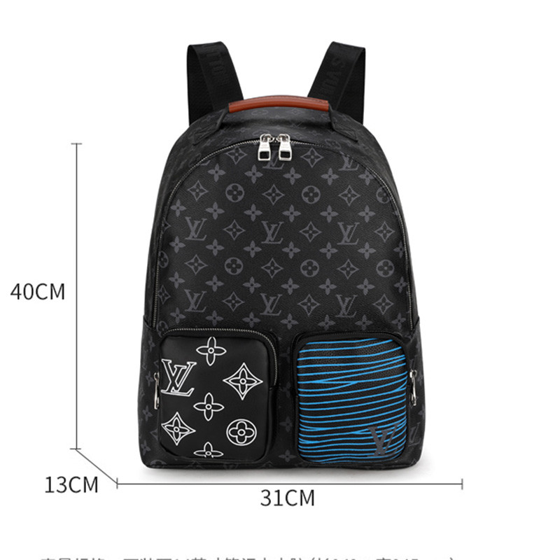 Men Women Backpack Leather Multipocket Outdoor Sports School Bag Travel Laptop Bag