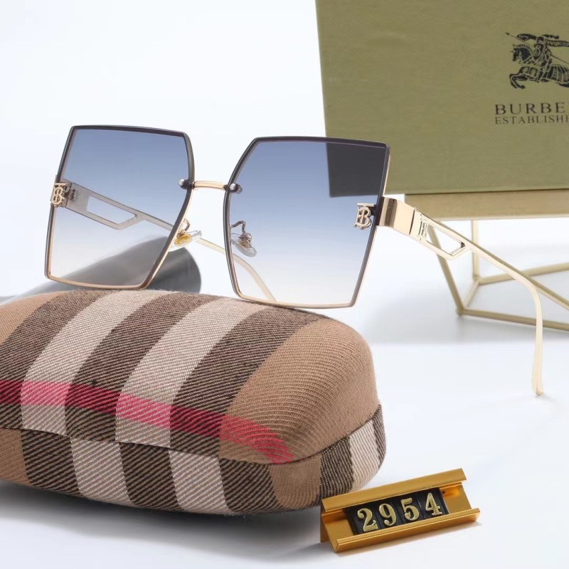 BURBERRY Champagne PC Multi AC Women's Outdoor Oersized Sunglasses