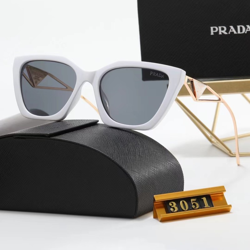PRADA S Black PC Multi AC Women's Outdoor Cat Eye Sunglasses