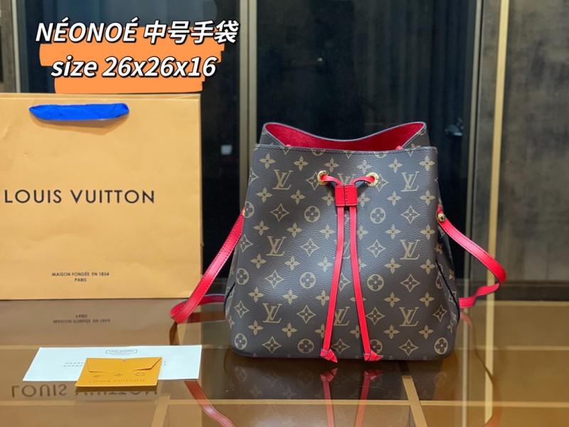 LOUIS VUITTON Red Fashion Monogram Zipper & Hasp Letter Genuine Leather Women's Handbags Birkin Bags Wallet Combination Bags