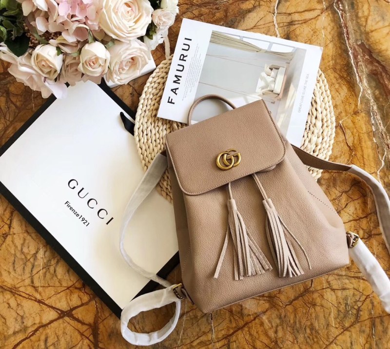 GUCCI Beige Fashion Letter Zipper & Hasp Letter Genuine Leather Women's Handbags Backpacks Wallet Combination Bags