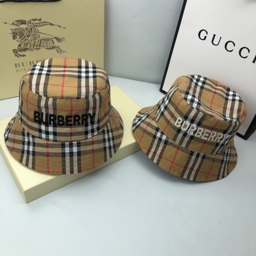 BURBERRY Yellow Outdoor Plaid Cotton Women's Adult Striped Cap
