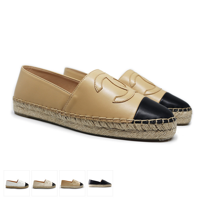 Women Lambskin Espadrilles Cap Toe Flats Shoes Slip Ons Loafer Casual Shoes