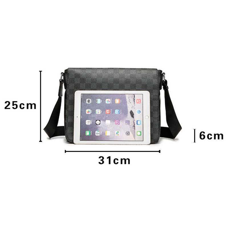 Men Messenger Shoulder Bag Leather Black Cloth Crossbody Sling Handbags Business Houlder Bag