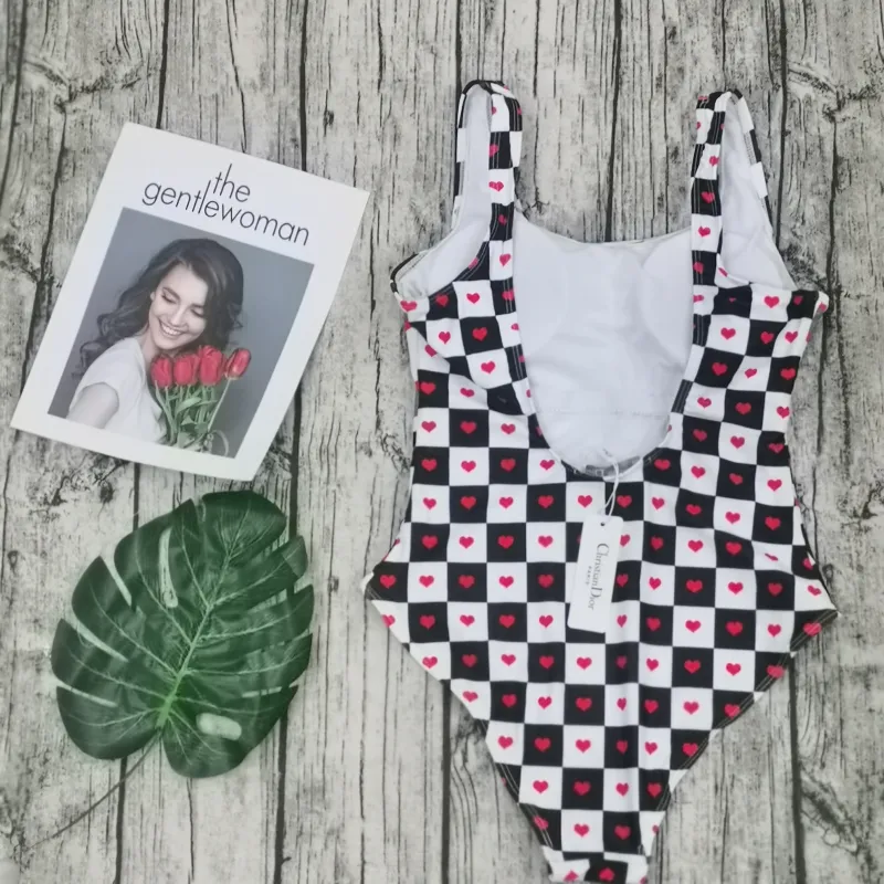 DIOR Colorful Digital Print One Piece DOT Backless Spandex/Polyester Printed Sunmmer Female Adult Holiday
