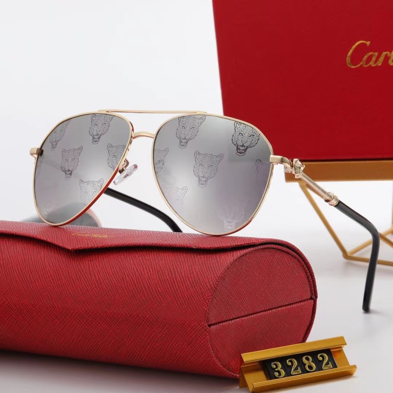 Cartier Light Brown PC Multi AC Women's Outdoor Trendy Sunglasses