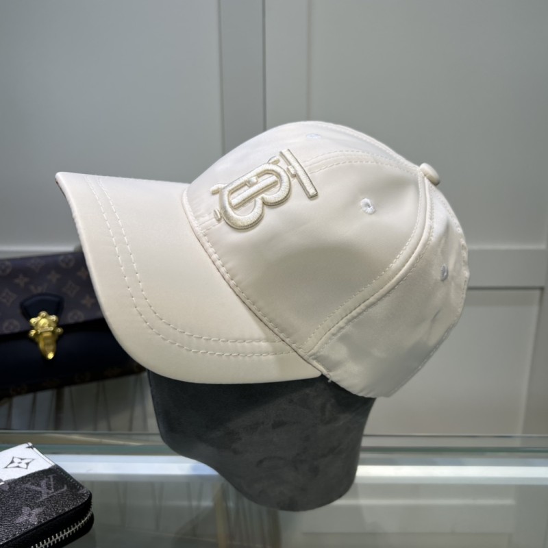 BURBERRY White Outdoor Solid color Cotton Women's Adult Applique Cap