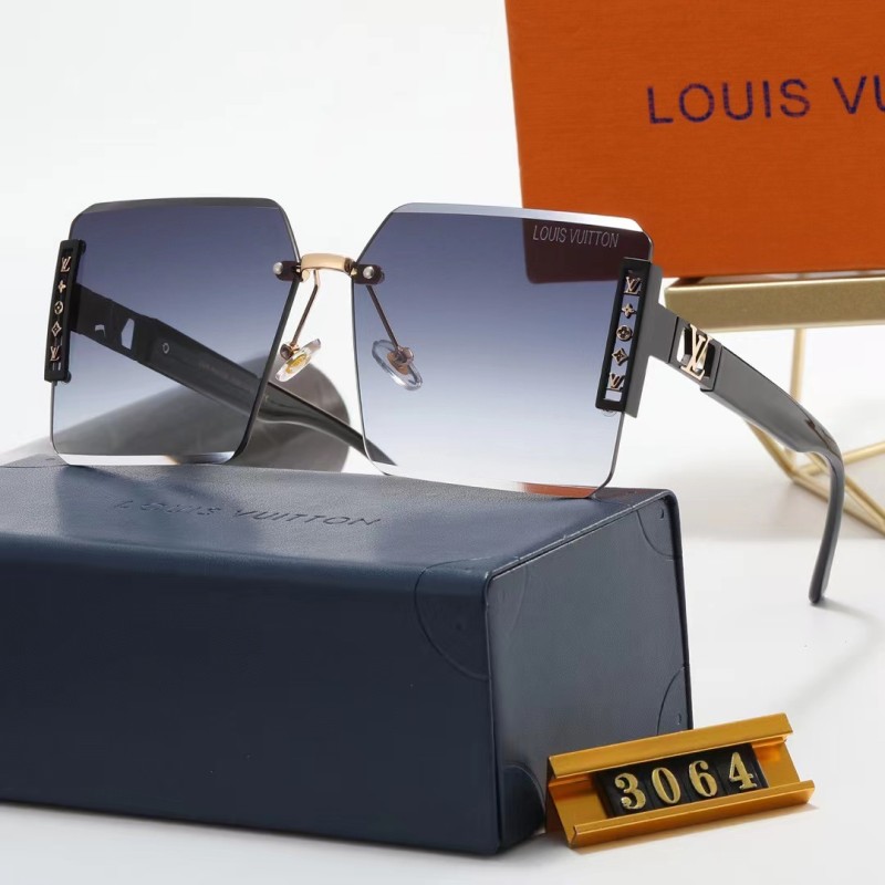 LOUIS VUITTON S Black PC Multi AC Women's Outdoor Rimless Sunglasses