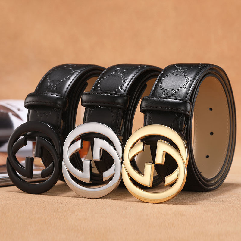 Women Men Belt 3.8 cm Cowhide Leather Buckle Belt Unisex Waistband Waist Strap