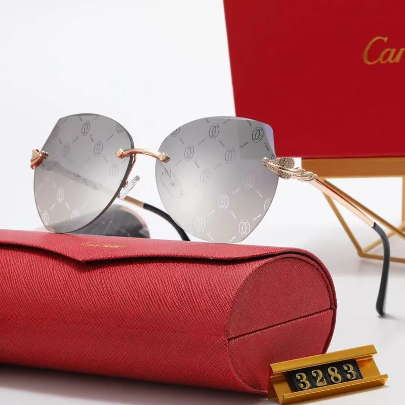 Cartier Light Brown PC Multi AC Women's Outdoor Rimless Sunglasses