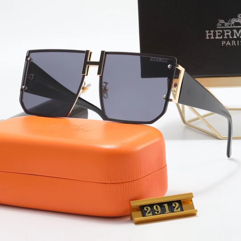 HERMES S Black PC Multi AC Women's Outdoor Oersized Sunglasses