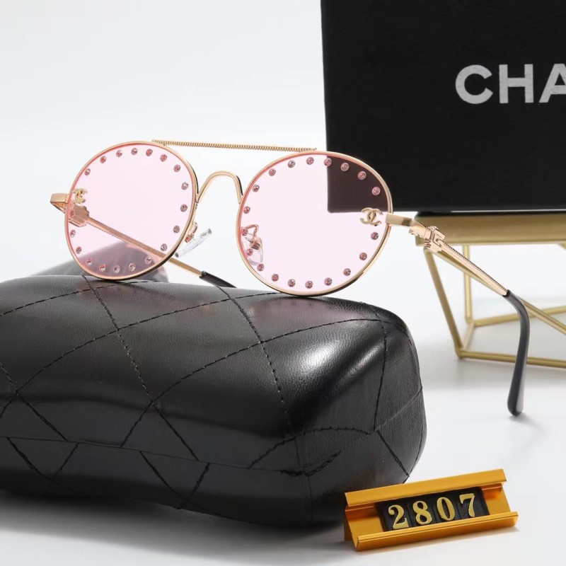 CHANEL Champagne PC Multi AC Women's Outdoor Retro Sunglasses