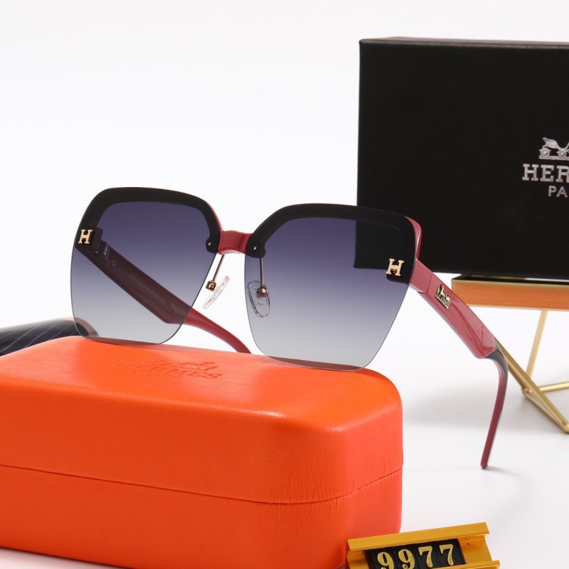 HERMES S Black PC Multi AC Women's Outdoor Rimless Sunglasses