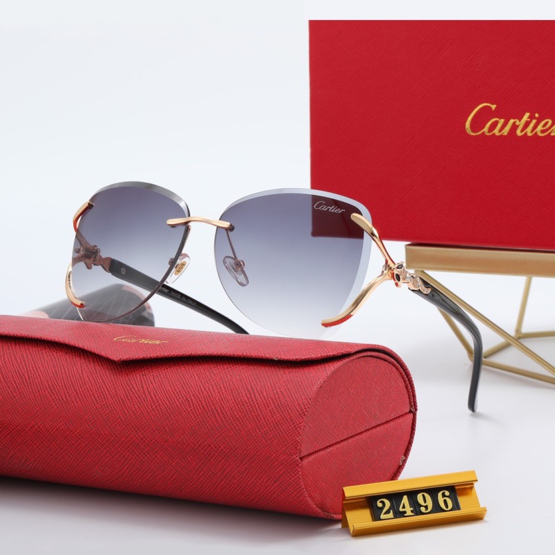 Cartier Champagne PC Multi AC Women's Outdoor Rimless Sunglasses