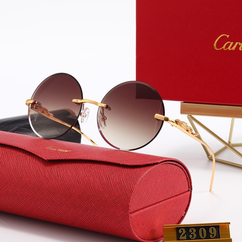 Cartier Champagne PC Multi AC Women's Outdoor Retro Sunglasses
