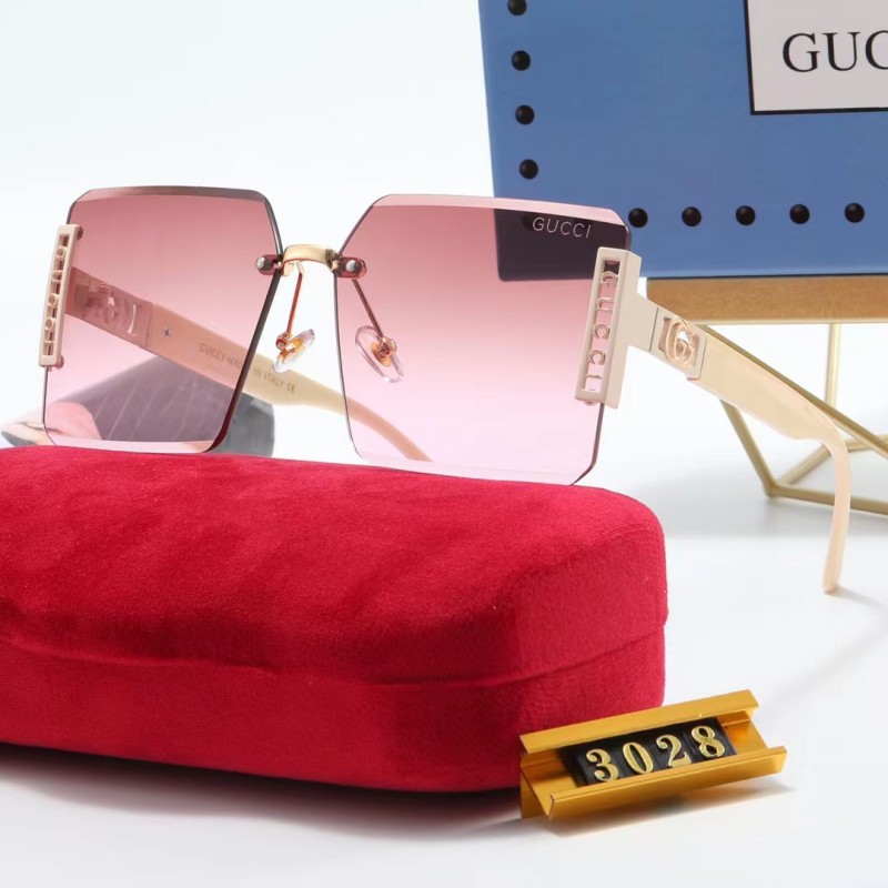 GUCCI S Black PC Multi AC Women's Outdoor Rimless Sunglasses