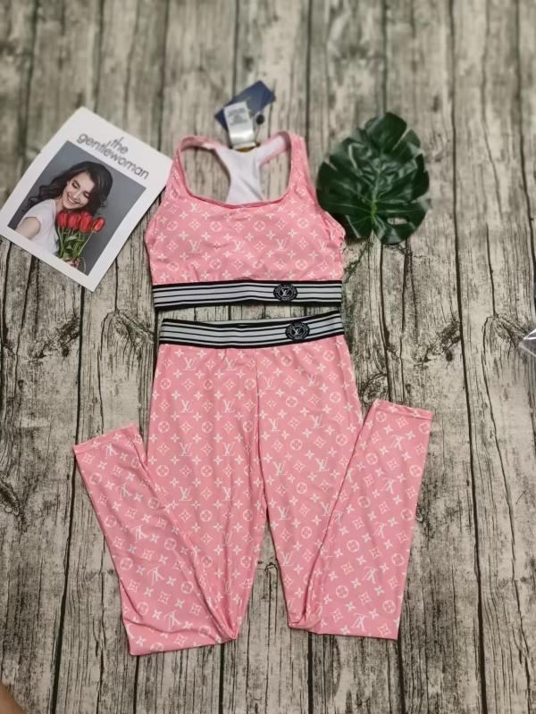 LOUIS VUITTON LV Pink Digital Print One Piece DOT Backless Spandex/Polyester Printed Sunmmer Female Adult Holiday