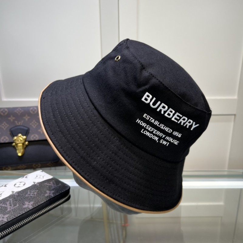 BURBERRY Black Travel Solid color Cotton Women's Adult Plain Fishing cap