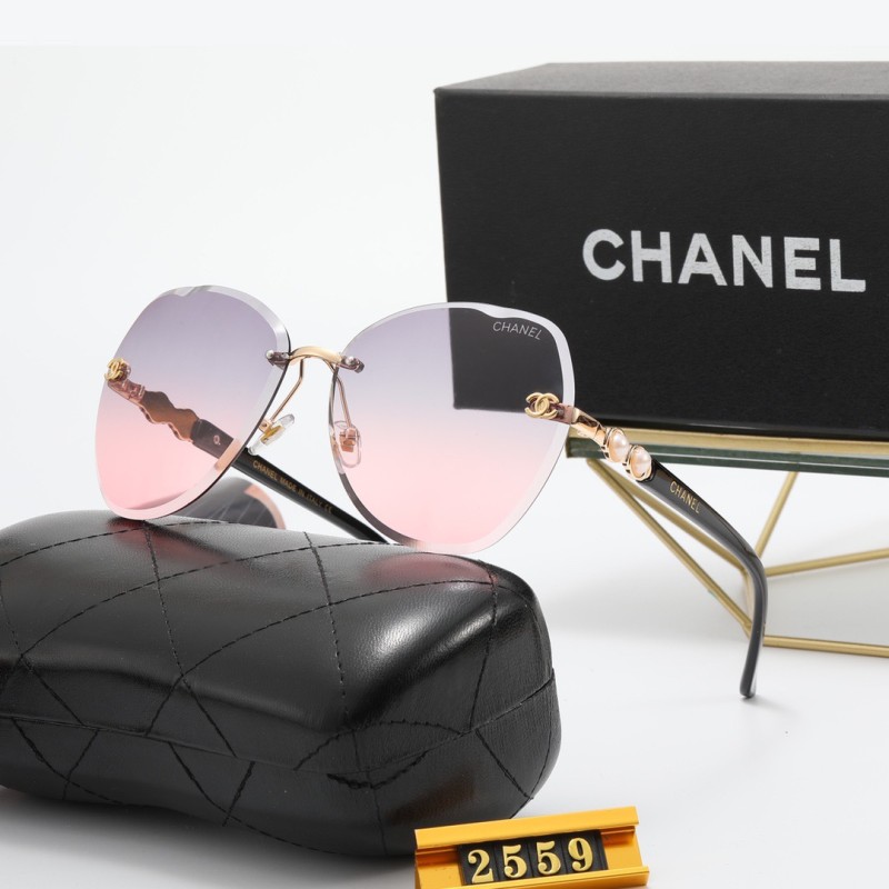 CHANEL Champagne PC Multi AC Women's Outdoor Rimless Sunglasses